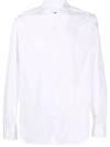 Corneliani Long-sleeve Stretch-cotton Shirt In 白色
