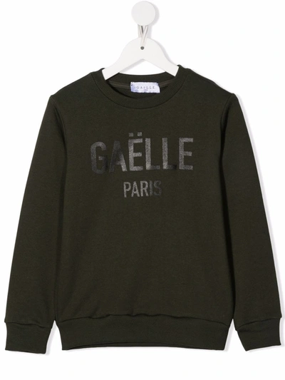 Gaelle Paris Logo Print Sweatshirt In 绿色
