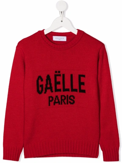 Gaelle Paris Logo Intarsia Jumper In 红色