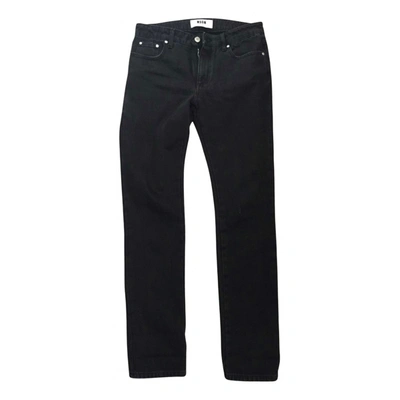 Pre-owned Msgm Straight Jeans In Black