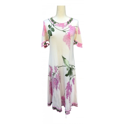 Pre-owned Leonard Silk Mid-length Dress In Pink