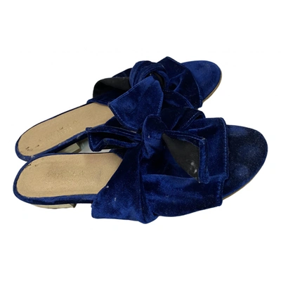 Pre-owned Carvela Velvet Sandals In Blue