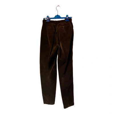 Pre-owned Kenzo Velvet Straight Pants In Brown
