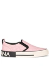 Dolce & Gabbana Quilted Nylon Custom 2.zero Slip-on Sneakers In Pink