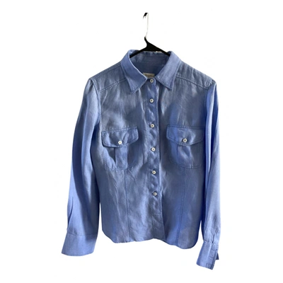 Pre-owned Bagutta Linen Shirt In Blue
