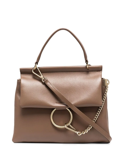 Chloé Small Leather Faye Shoulder Bag In Brown
