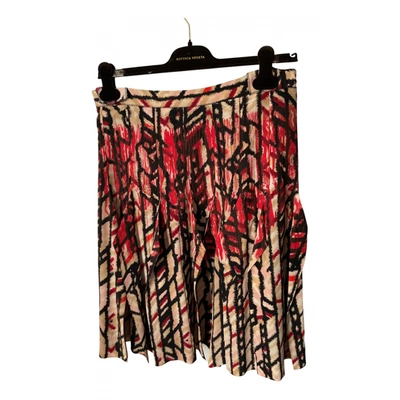 Pre-owned Bottega Veneta Silk Mid-length Skirt In Multicolour