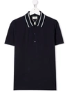 FENDI TEEN INTARSIA-KNIT LOGO POLO SHIRT