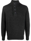 Barbour Button-down Pullover Wool Jumper In Grey