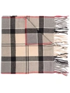 Barbour Plaid-check Fringed Scarf In Neutrals