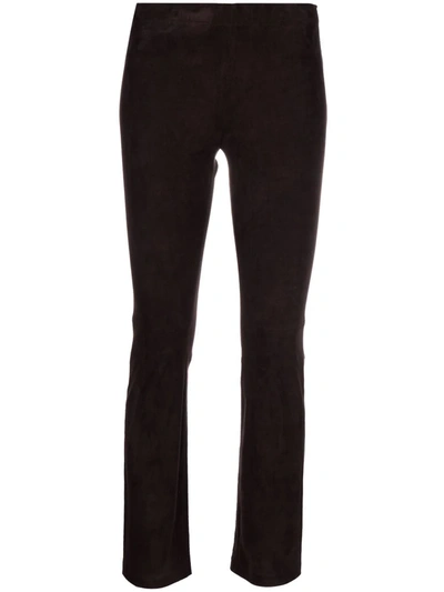 Stouls Mid-rise Kick Flare Trousers In Purple