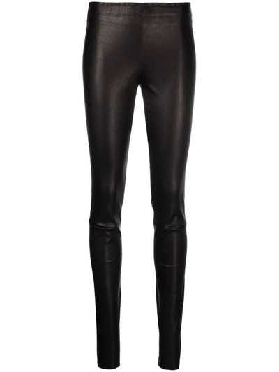 Stouls High-waist Leather Leggings In Black