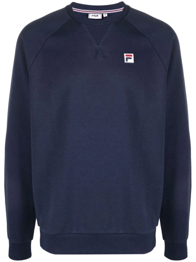 Fila Embroidered-logo Cotton Sweatshirt In Navy