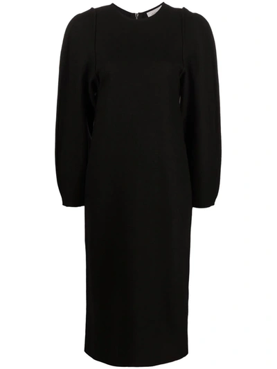 Lemaire Straight-cut Midi Dress In Black