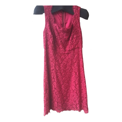Pre-owned Dolce & Gabbana Lace Mid-length Dress In Pink