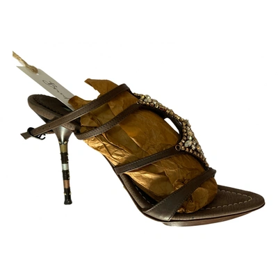 Pre-owned Le Silla Leather Sandal In Brown