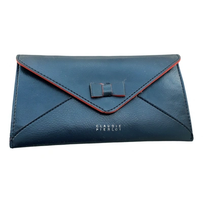 Pre-owned Claudie Pierlot Vegan Leather Wallet In Blue