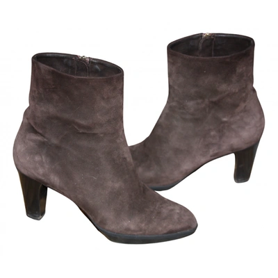 Pre-owned Fratelli Rossetti Leather Ankle Boots In Brown
