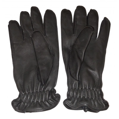 Pre-owned Bottega Veneta Leather Gloves In Grey