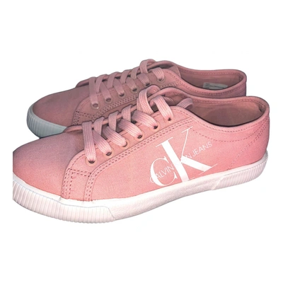 Pre-owned Calvin Klein Jeans Est.1978 Cloth Trainers In Pink