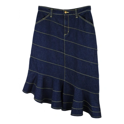 Pre-owned Tory Burch Mid-length Skirt In Blue