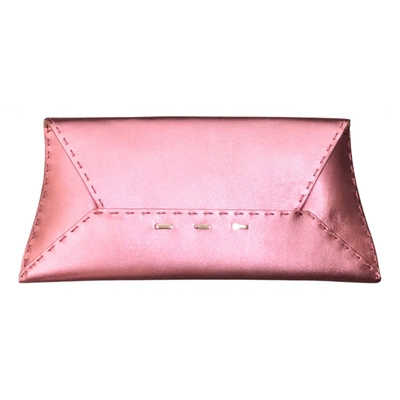 Pre-owned Vbh Leather Clutch Bag In Pink