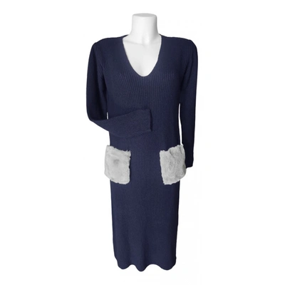 Pre-owned Stefanel Wool Maxi Dress In Blue