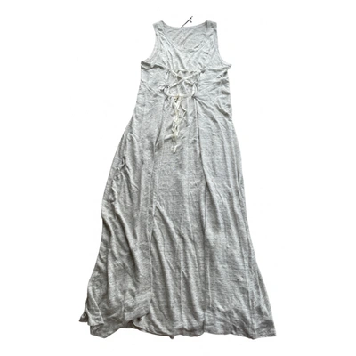 Pre-owned Majestic Linen Maxi Dress In Grey
