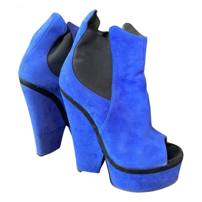 Pre-owned Giuseppe Zanotti Ankle Boots In Blue