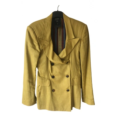 Pre-owned Jean Paul Gaultier Linen Blazer In Yellow
