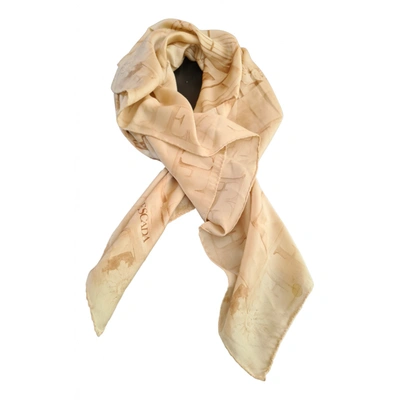 Pre-owned Escada Silk Handkerchief In Beige