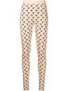 Marine Serre Crescent Moon Print Leggings In Neutrals