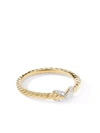 David Yurman 18kt Yellow Gold Petit X Diamond Ring In Gold