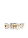 David Yurman 7mm Stax Chain Link Ring With Diamonds In 18k Yellow Gold In Gold