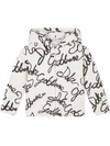 Dolce & Gabbana Logo Print Cotton Sweatshirt Hoodie In White