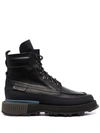 Buttero Lace-up Leather Ankle Boots In Black