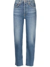 RE/DONE STOBE PIPE HIGH-RISE STRAIGHT JEANS
