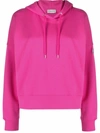 Moncler Logo-print Cotton Hoodie In Dark Pink