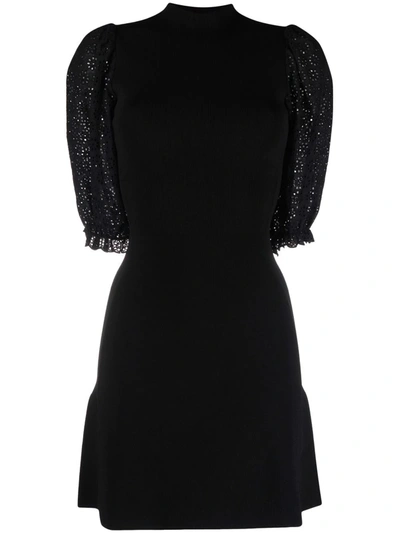 Maje Short-sleeve Knit Dress In Black