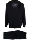 Paul & Shark Cotton Fleece Two Piece Tracksuit In Black