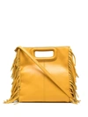 Maje Womens Jaunes / Oranges M Leather Shoulder Bag 1 Size In Corn