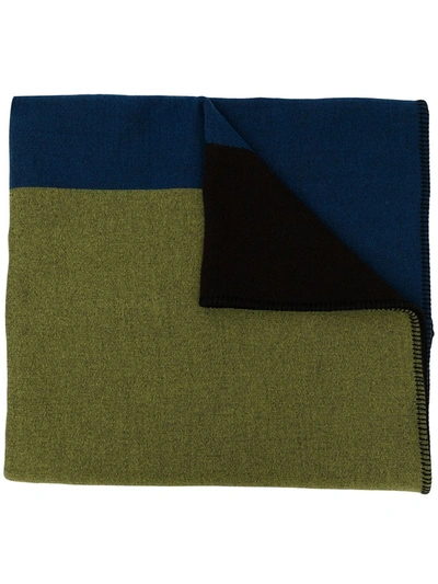 Colville Large Colour-block Scarf In Green