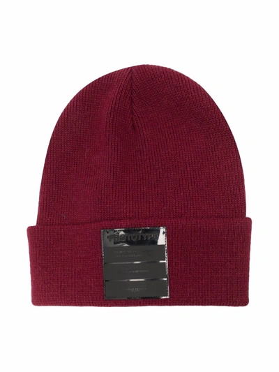 Paolo Pecora Kids' Logo-patch Knit Beanie In Red