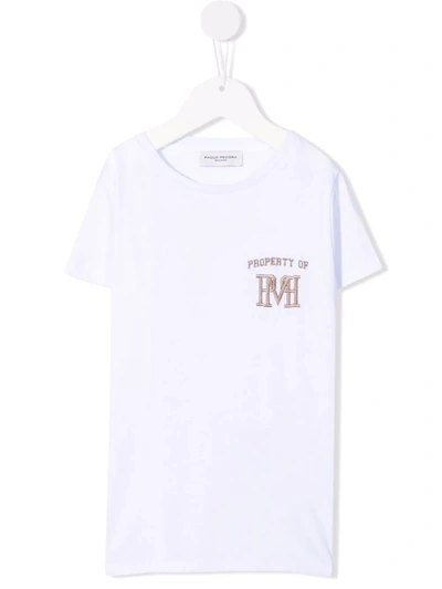 Paolo Pecora Teen Embroidered-logo T-shirt In White