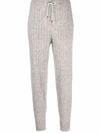 BRUNELLO CUCINELLI CABLE-KNIT CROPPED SWEATPANTS