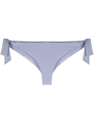 Emporio Armani Stripe-print Bikini Bottoms In Blue