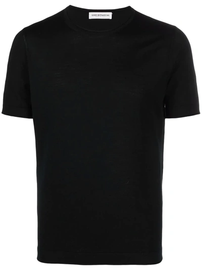 Goes Botanical Crew-neck Fitted T-shirt In Black