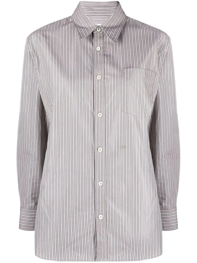 Apc Long-sleeve Pinstripe Shirt In Grün