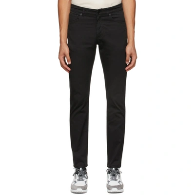 Dunhill Black Cotton Twill Trousers In 1 Black