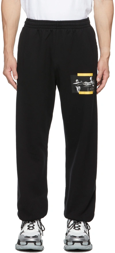 Off-white Caravaggio Painting Slim Track Trousers In Black